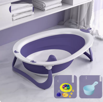 New baby bath basin (violet + bath gift package (free shampoo spoon))