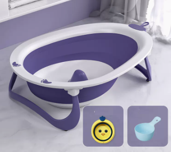 New baby bath basin (violet + small basin (comes with shampoo spoon))