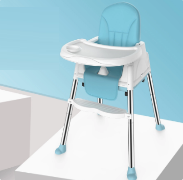 Hot-recommended baby dining chair (blue upgraded model [PU leather cover + yo-yo car])