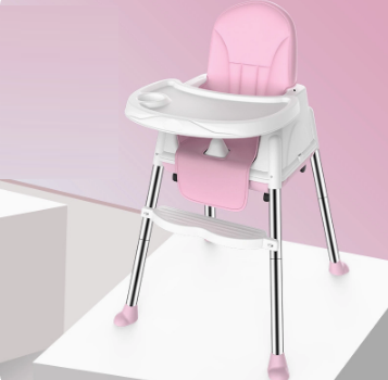 Hotly recommended baby dining chair (pink upgraded model [PU leather cover + yo-yo car])
