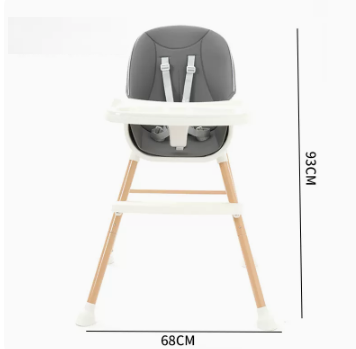 Hotly recommended baby dining chair ([steel tube model] ivory white double-layer dinner plate dark gray PU leather cover)