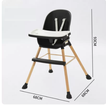 Hot recommended baby dining chair ([imported beech] obsidian black double-layer dinner plate [without leather cover])