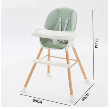 Hot recommended baby dining chair ([imported beech] ivory white double-layer dinner plate mint green PU)