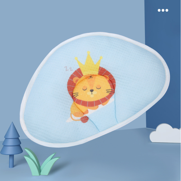 Hot recommended baby pillow, baby shaped pillow, breathable and anti-head deflection (Blue Good Tiger-shaped pillow) (size: 37cm*26cm)