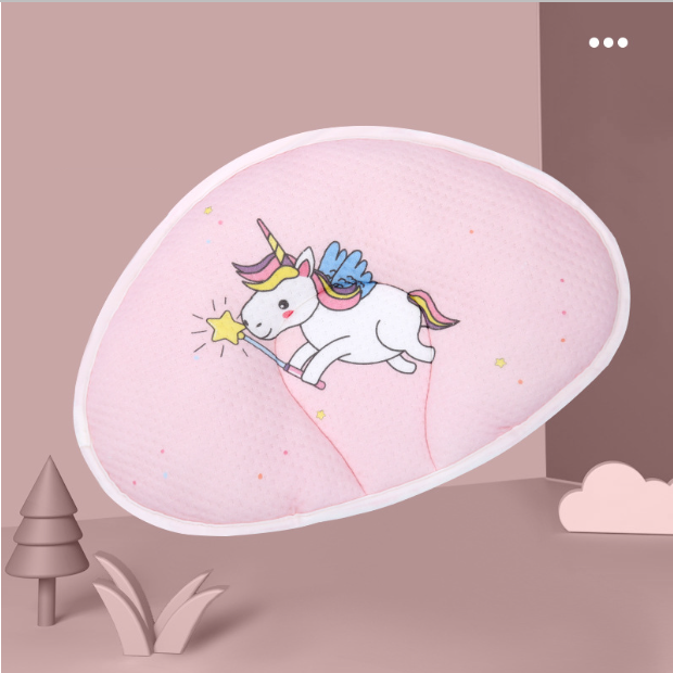 Hot recommended baby pillow baby shaped pillow breathable anti-head deflection (pink unicorn-shaped pillow) (size: 37cm*26cm)