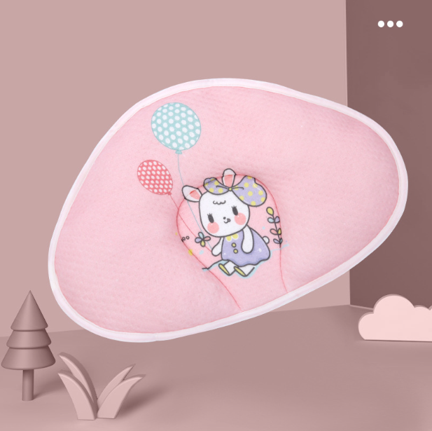 Hot recommended baby pillow, baby shaped pillow, breathable and anti-head deflection (pink bunny-shaped pillow) (size: 37cm*26cm)