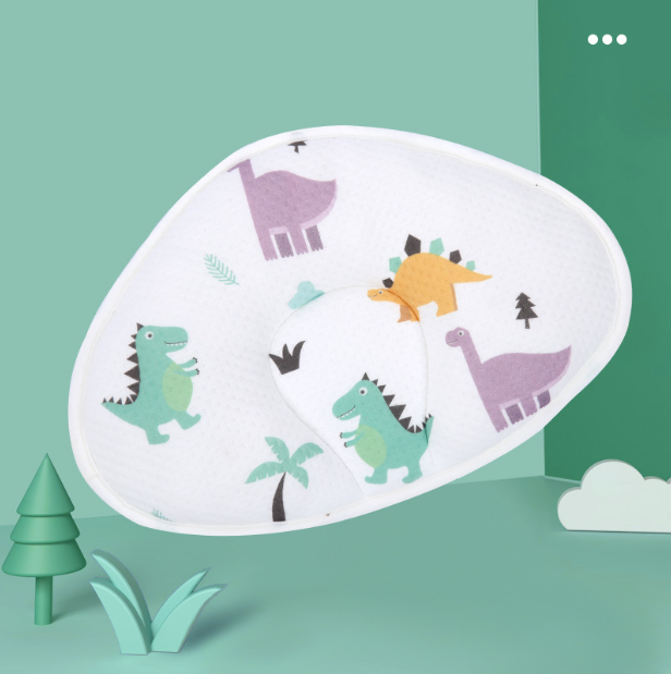 Hot recommended baby pillow, baby shaped pillow, breathable and anti-head deflection (Dinosaur Paradise-shaped pillow) (size: 37cm*26cm)
