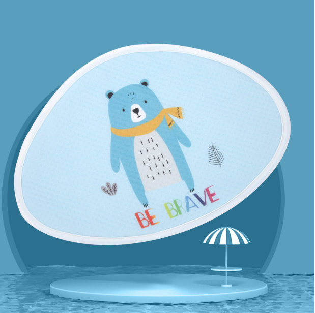 Hot recommended baby pillow, baby shaped pillow, breathable and anti-head deflection (blue bear-cloud pillow) (size: 37cm*26cm)