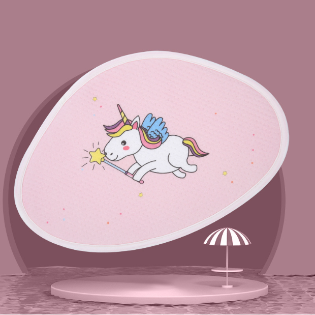 Hot recommended baby pillow, baby shaped pillow, breathable and anti-head deflection (pink unicorn) (size: 37cm*26cm)