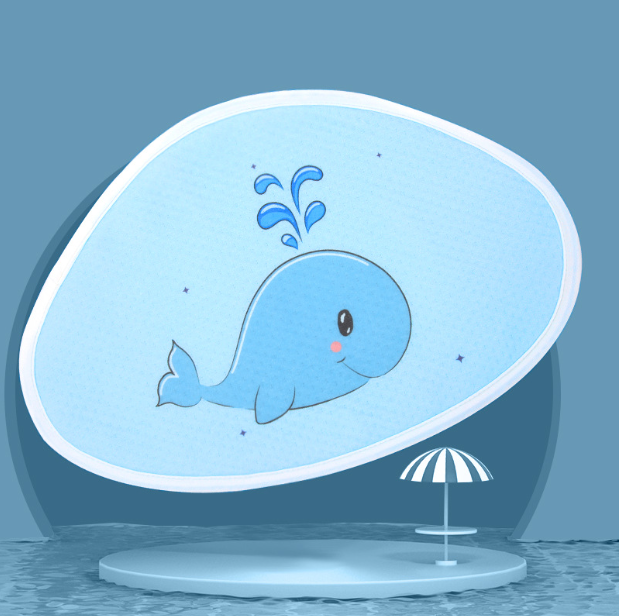 Hot recommended baby pillow baby shaped pillow breathable anti-head deflection (blue whale) (size: 37cm*26cm)