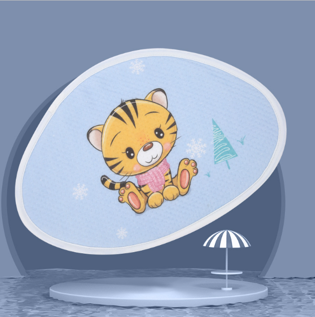 Hot recommended baby pillow, baby shaped pillow, breathable and anti-head tilt (blue tiger) (size: 37cm*26cm)