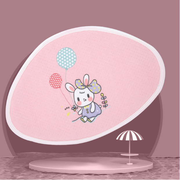 Hot recommended baby pillow, baby shaped pillow, breathable and anti-head deflection (pink bunny) (size: 37cm*26cm)