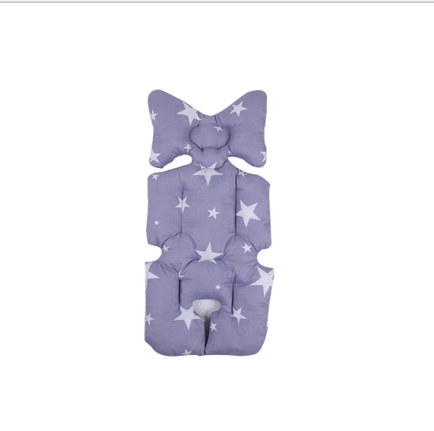Hot pushing baby stroller cotton pad, fashionable and warm, universal baby dining chair back pad, breathable and thickened (gray star) (size: 35cm*78cm)