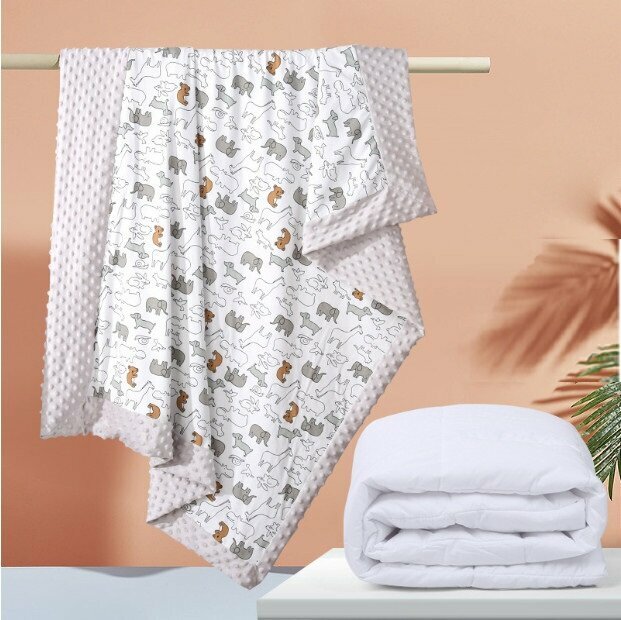 Hotly recommended baby beanie blanket and quilt, thickened to protect baby's sweet dreams (gray koala bear + one bile core (spring and autumn model 1150g) size 110*140)