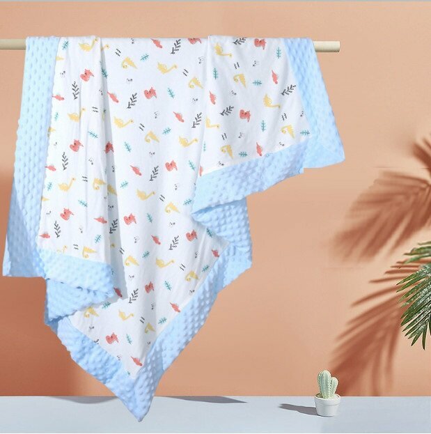 Hotly recommended baby bean blanket quilt, thickened to protect baby's sweet dreams (blue dinosaur separate quilt cover (summer cool type 690g) size 110*140)
