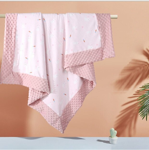 Hotly recommended baby beanie blanket and quilt, thickened to protect baby's sweet dreams (Pink Rabbit Individual Quilt Cover - Summer Cool Style 690g, Size 110*140)