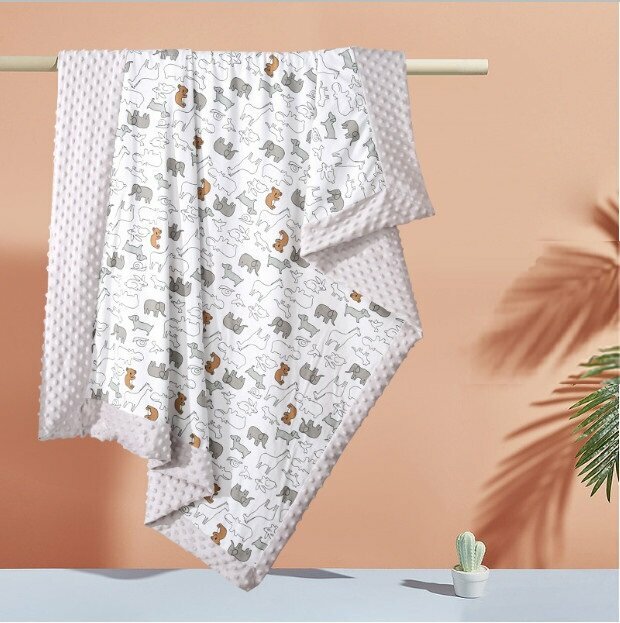 Hotly recommended baby beanie blanket and quilt, thickened to protect baby's sweet dreams (grey koala bear separate quilt cover - summer cool style 690g, size 110*140)