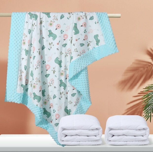 Hotly recommended baby beanie blanket and quilt, thickened to protect baby's sweet dreams (animal paradise + two bladder cores - thickened winter style 1610g, size 110*140)