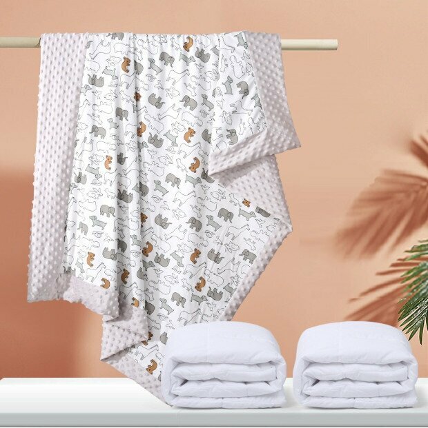 Hotly recommended baby beanie blanket and quilt, thickened to protect baby's sweet dreams (gray koala bear + two bladder cores - thickened winter style 1610g, size 110*140)