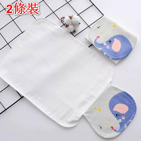 Hot recommendation [2 pack] Baby pure cotton sweat-absorbent towel/gauze towel [sweat-absorbent towel 24*32cm four-layer music elephant]