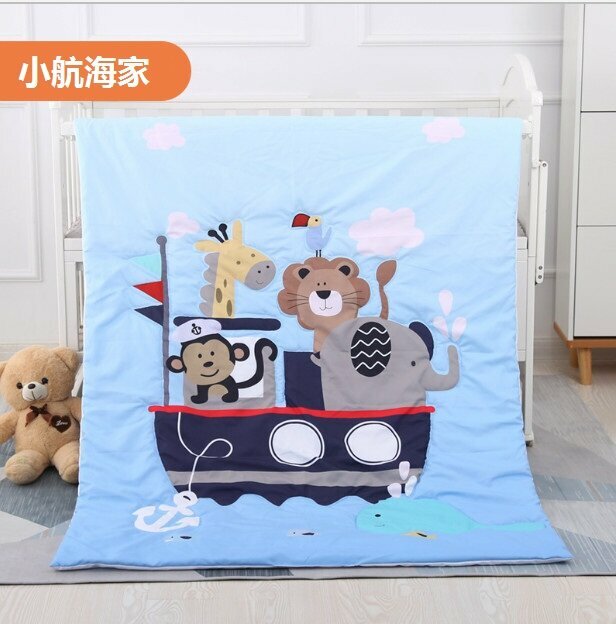 Popular Nap Blanket Baby Quilt 3D Cartoon Baby Quilt (Blue Little Navigator Size: 150*110cm)
