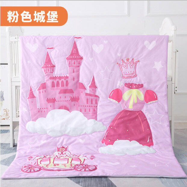 Popular nap blanket baby quilt 3D cartoon baby quilt (pink castle size: 150*110cm)