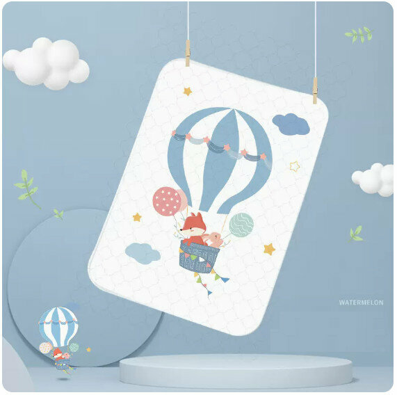 Popular baby waterproof diaper pad [180*200cm] [Fantasy Balloon Blue]