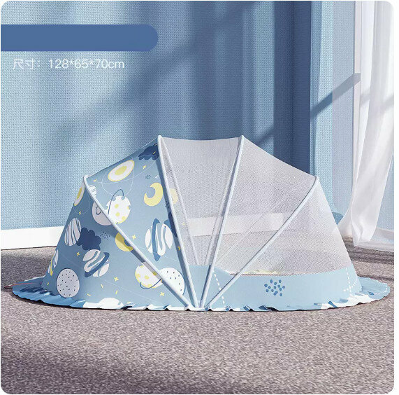 Popular baby mosquito net [Blue Star-Blackout Model (Large Size)]