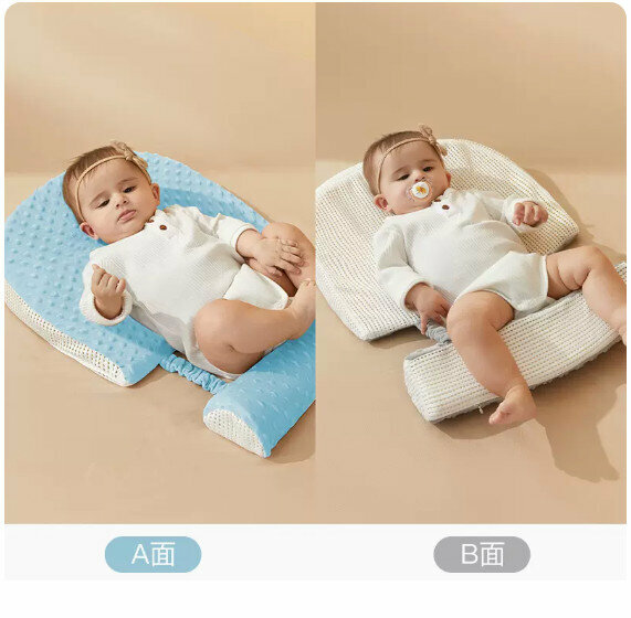 Popular anti-overflow milk choking mattress [white and blue (double-sided breathable)]