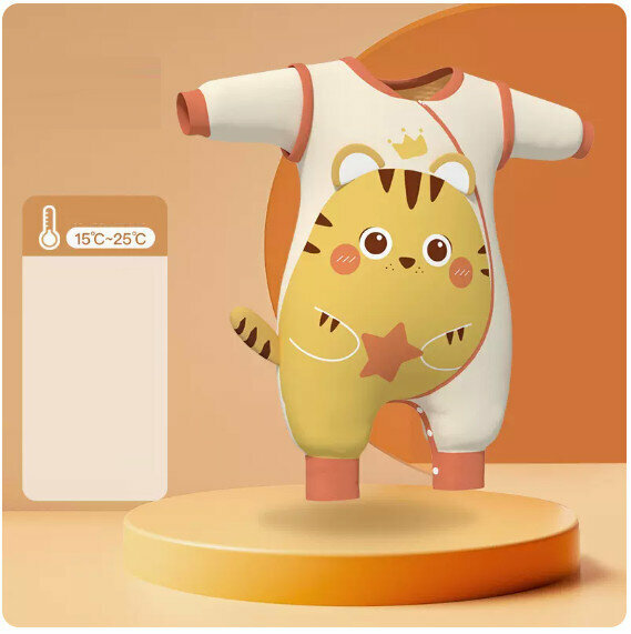 New baby sleeping bag [XL size (suitable for height 115-130cm)] [3D three-dimensional embroidery (15-25℃) Ryan Tiger]