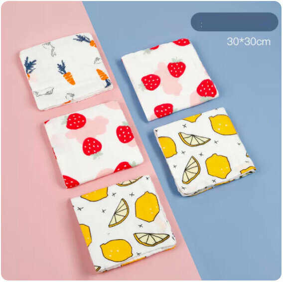 New baby towel [Fruit Paradise Print-5 pieces]