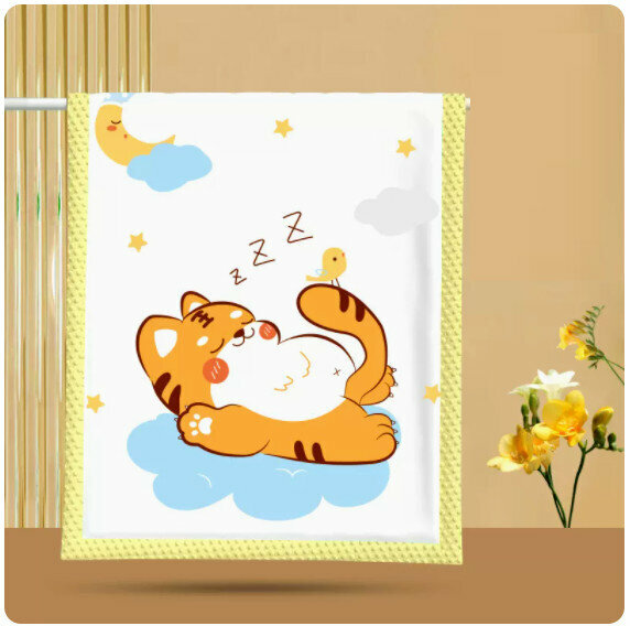 New baby spring and autumn blanket [Cute Tiger 110*140cm (room temperature 0℃-25℃)]