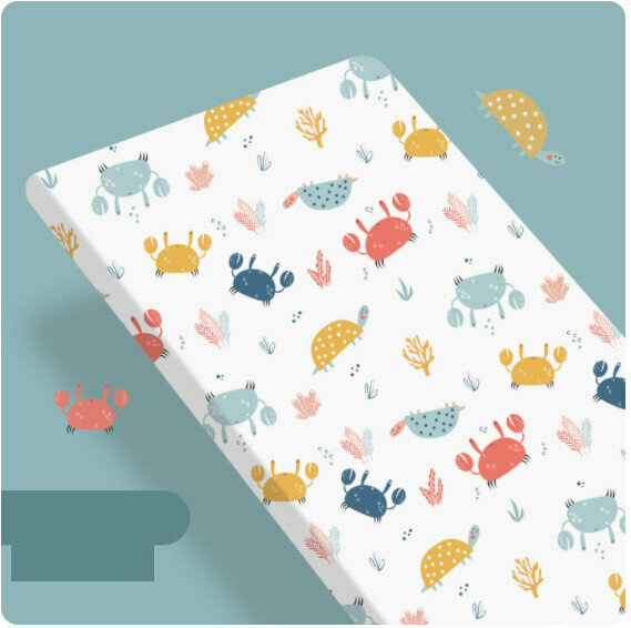 New children's bed sheet mattress cover [100*56cm] [(Lake Ocean) knitted cotton]