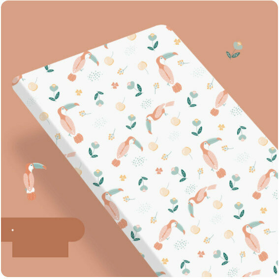 New children's bed sheets and mattress covers [100*56cm] [(Nasha Parrot) knitted cotton]