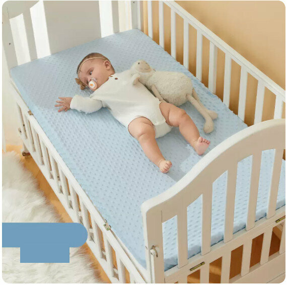 New children's bed sheets and mattress covers [120*60cm] [(Nietzsche blue) upgraded beanie]