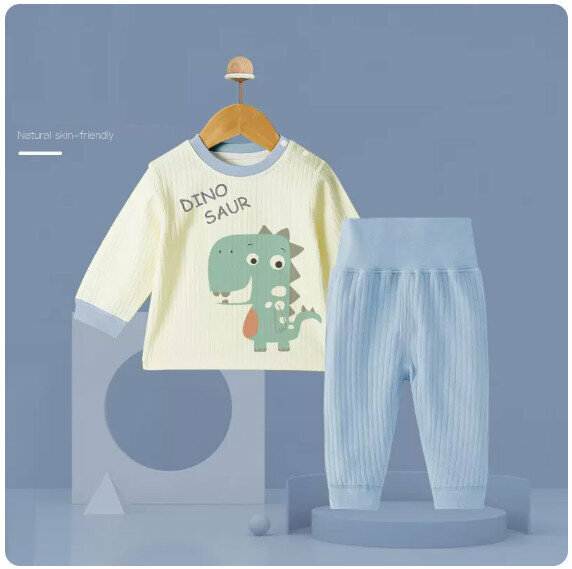 New baby thermal underwear set [120cm] [Catron high waist belly protection style]