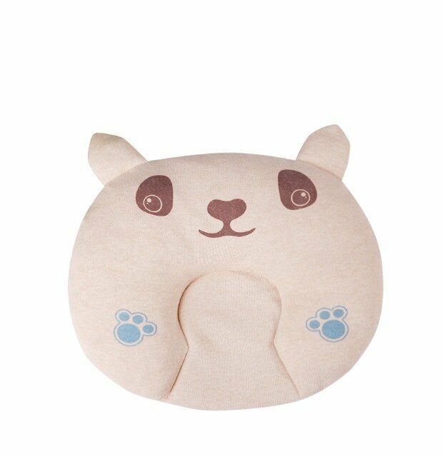 New baby pillow cartoon piglet colorful cotton anti-head deflection baby newborn shaping pillow removable and washable (kara bear size: 28*20)