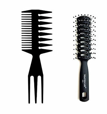 New curved large curved comb for fluffy curly hair comb (specifications: insertion comb for juniors + high-quality rib comb)