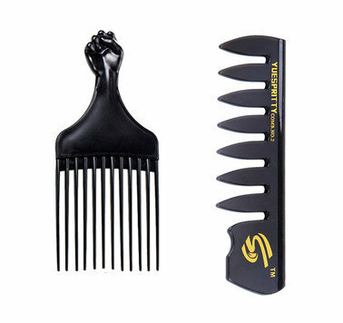 Hot selling curved large curved comb for fluffy curly hair comb (specifications: fist comb + wide tooth comb)