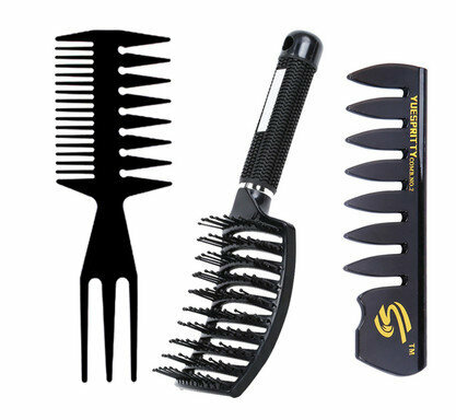 Hot selling curved large curved comb fluffy curly hair comb (specifications: insert comb for junior high school + large curved comb + wide tooth comb)