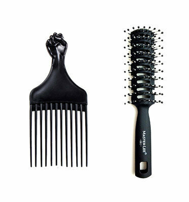 Hot selling curved large curved comb for fluffy curly hair comb (specifications: fist comb + high-quality rib comb)