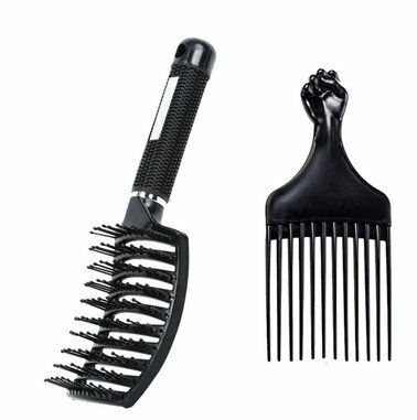Hot selling curved large curved comb fluffy curly hair comb (specifications: large curved comb + fist comb)