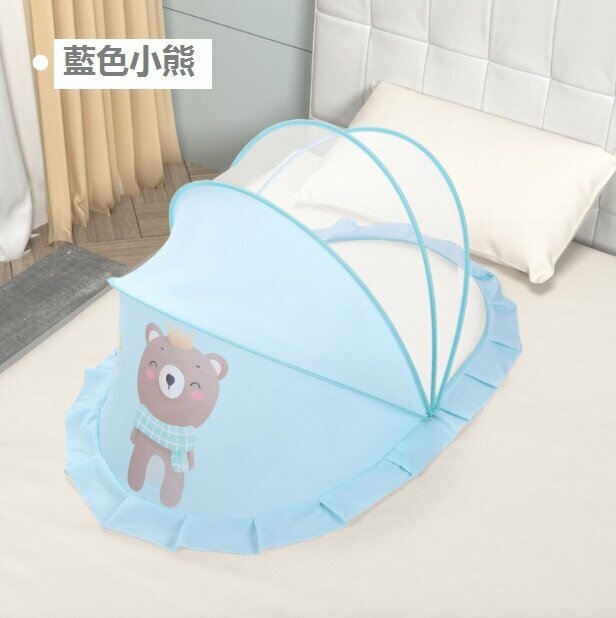 Hot selling crib mosquito net to prevent strong light and mosquitoes (Blue Bear Small size: 100*56*60)