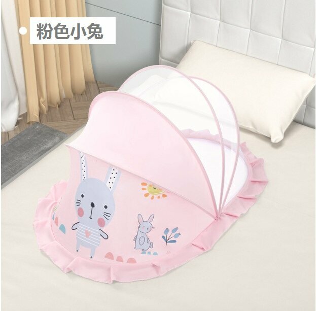 Hot selling crib mosquito net to prevent strong light and mosquitoes (pink bunny, small size: 100*56*60)