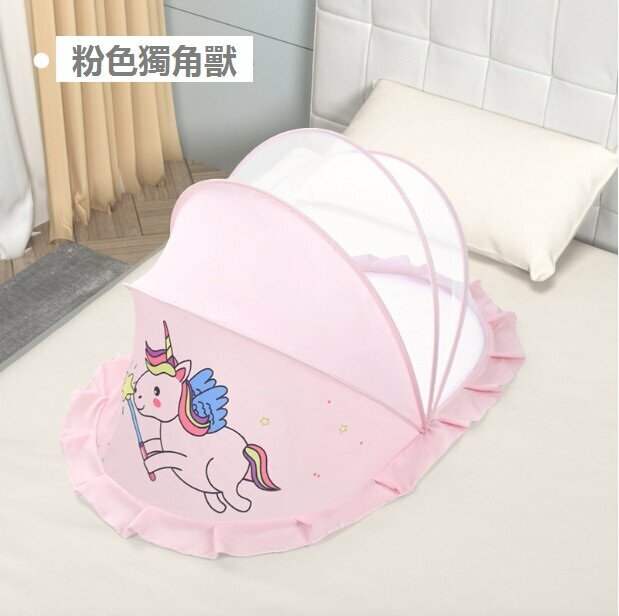 Hot selling crib mosquito net anti-glare and anti-mosquito (pink unicorn small size: 100*56*60)