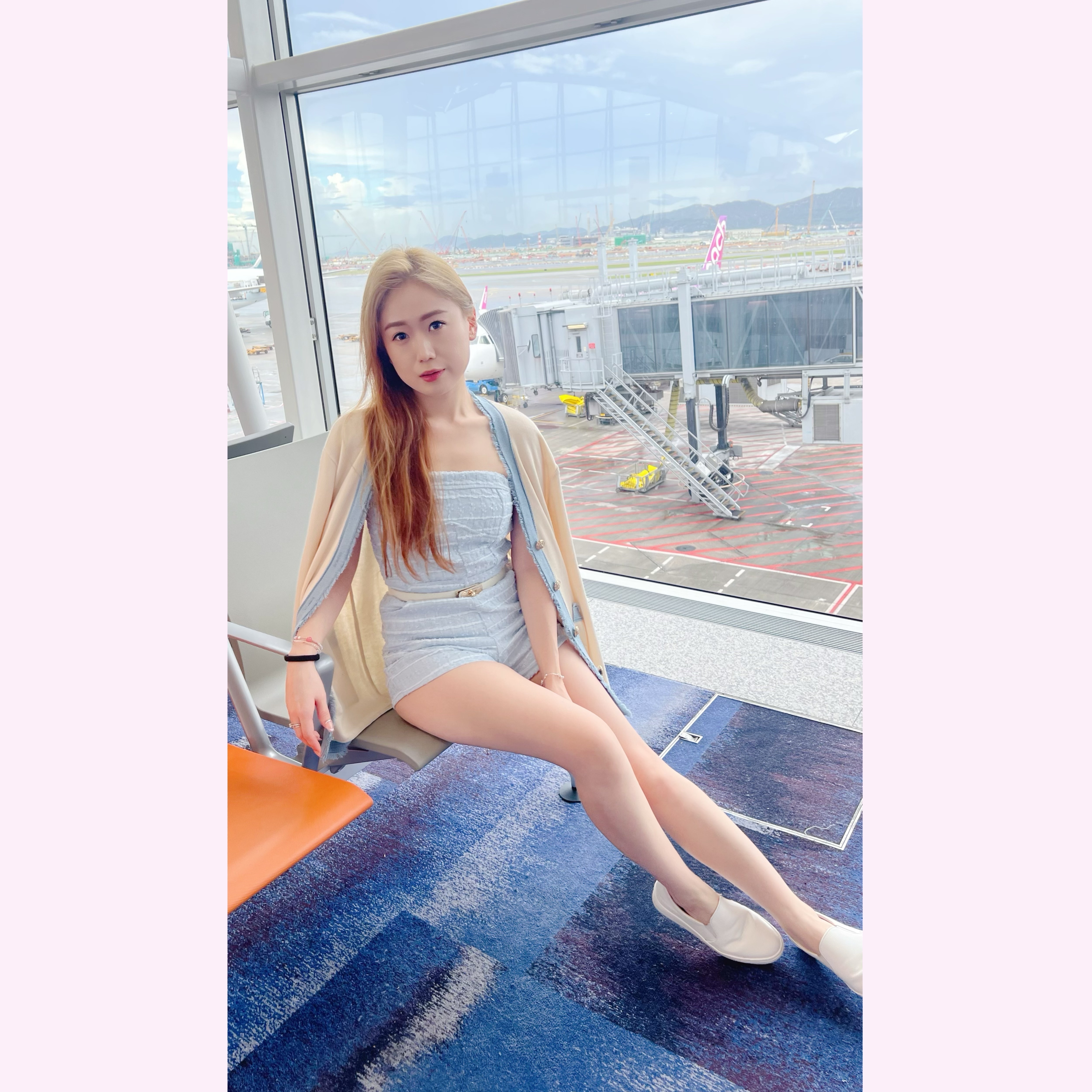 JS24S0726 小香風TWEED料短版連身褲