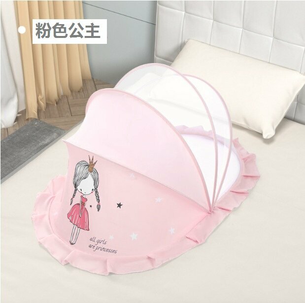 Hot selling crib mosquito net anti-glare and anti-mosquito (pink princess large size: 130*65*70)