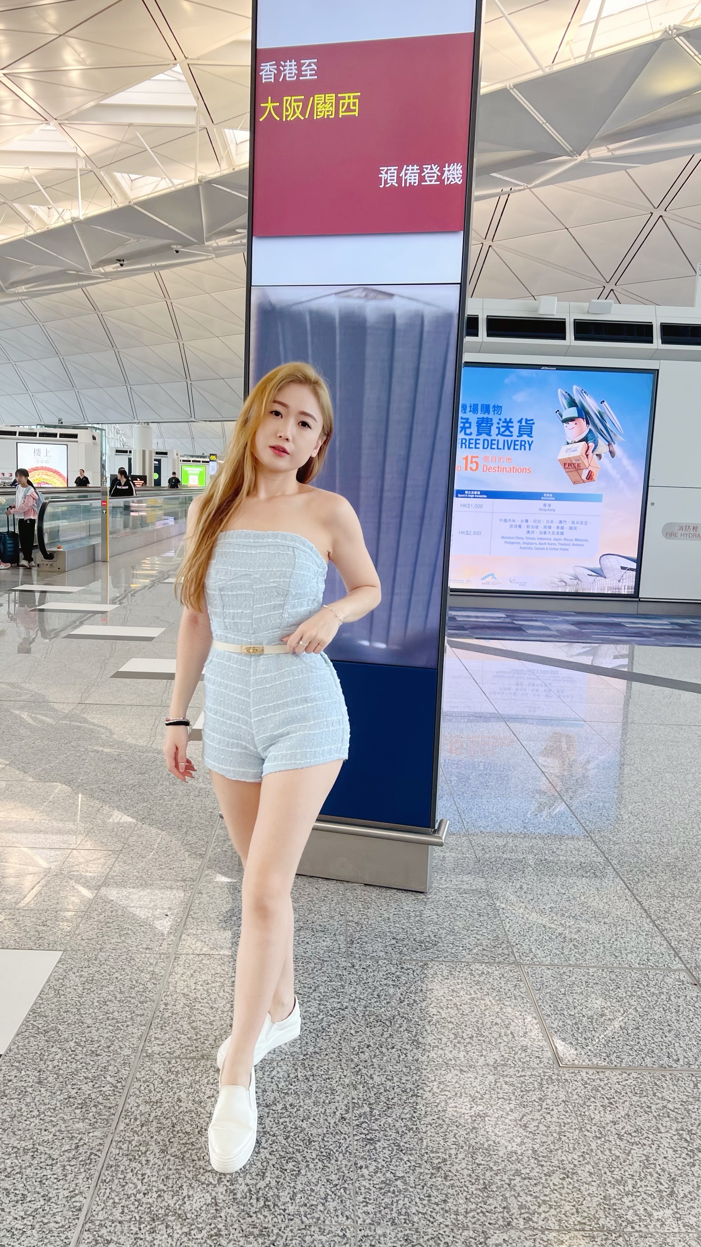 JS24S0726 小香風TWEED料短版連身褲