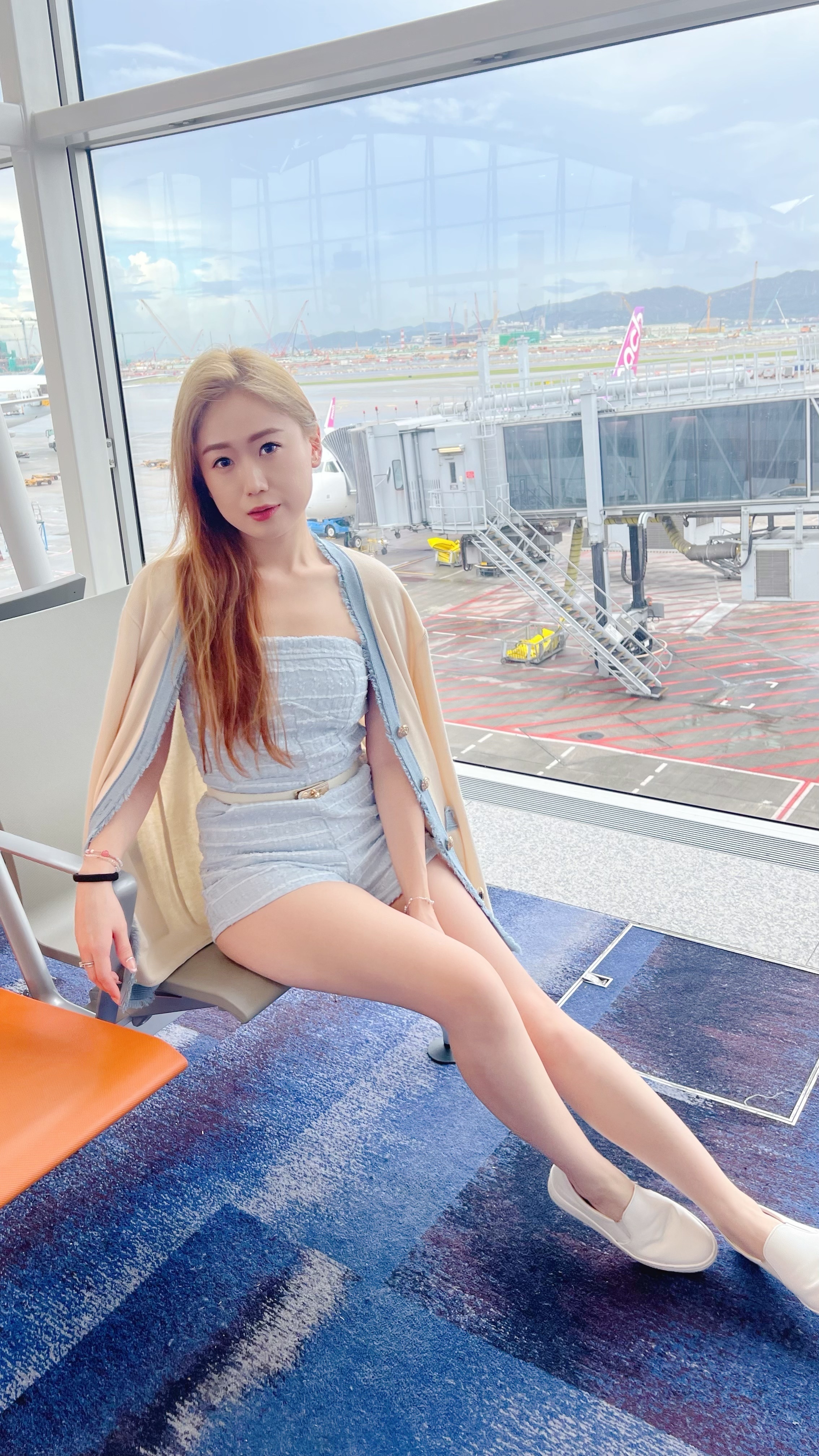 JS24S0726 小香風TWEED料短版連身褲