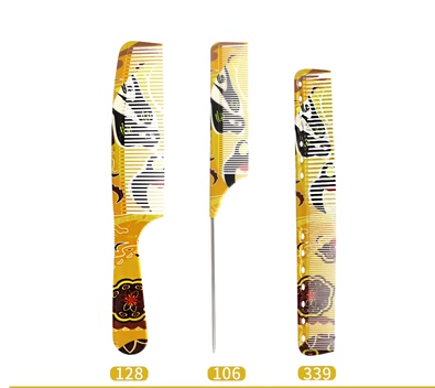 Hot selling ultra-thin flat hair comb for men (specification: three-piece yellow facial hair cutting comb set)